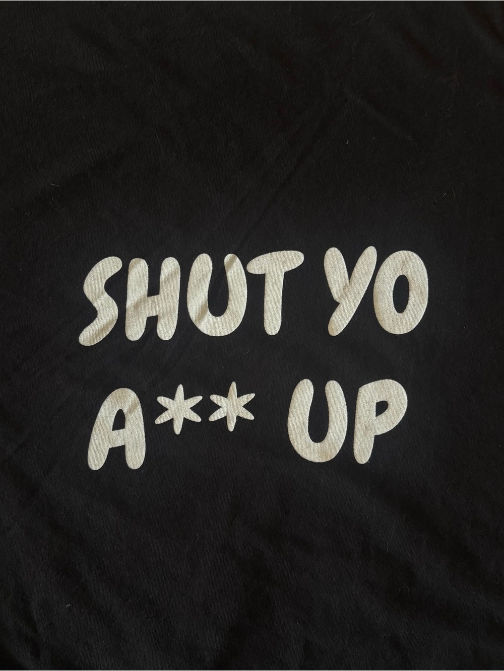 SHUT YO ASS UP Ringer Tee Large Black Reggie Couz Vine YouTube Shirt Funny